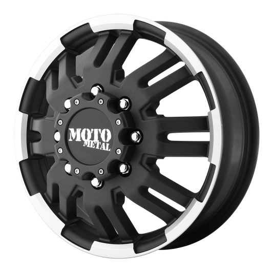 MO963 DUALLY 17x6 8x165.10 MATTE BLACK MACHINED DUALLY - FRONT (111 mm) - Tires and Engine Performance