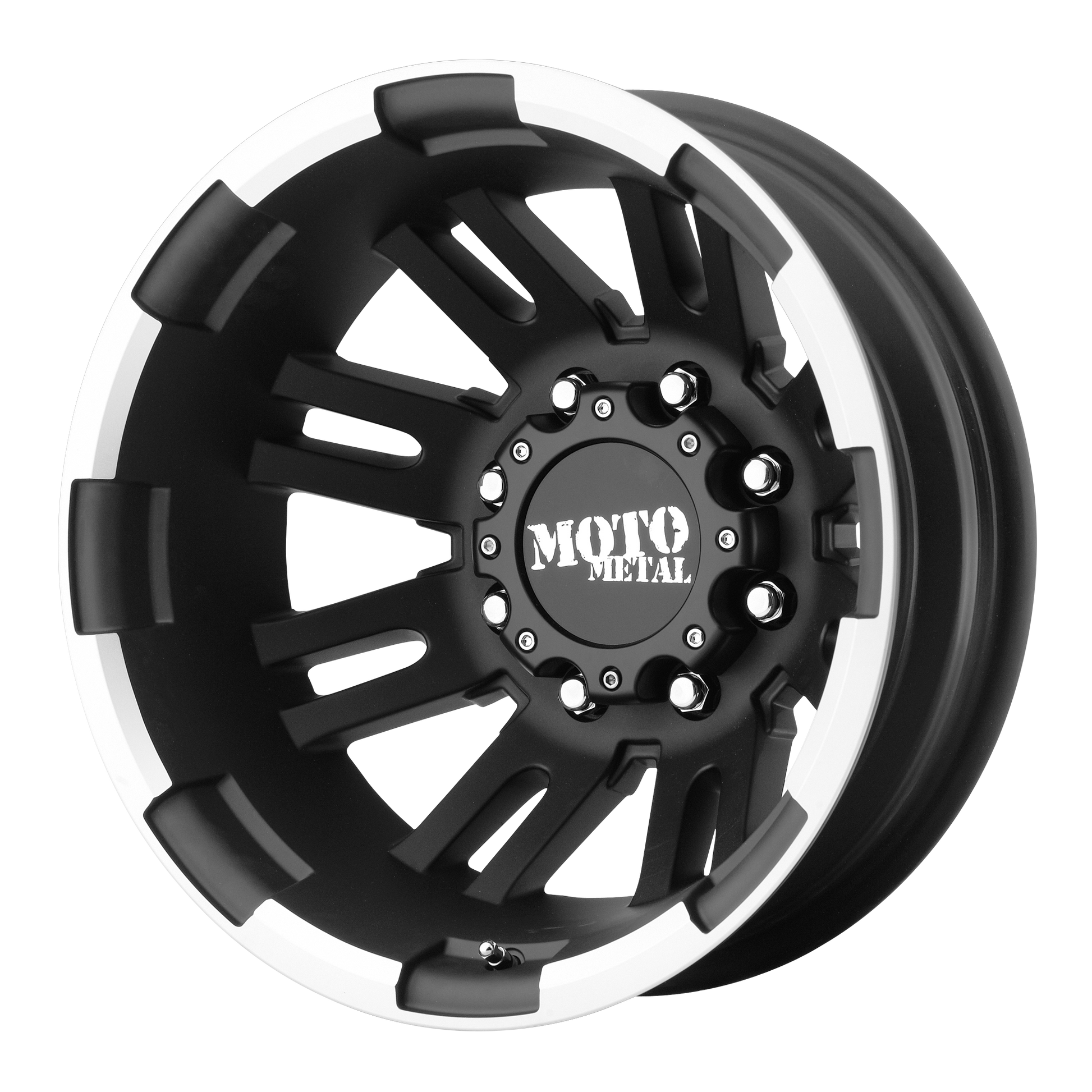 MO963 DUALLY 16x6 8x165.10 MATTE BLACK MACHINED DUALLY - REAR (-134 mm) - Tires and Engine Performance