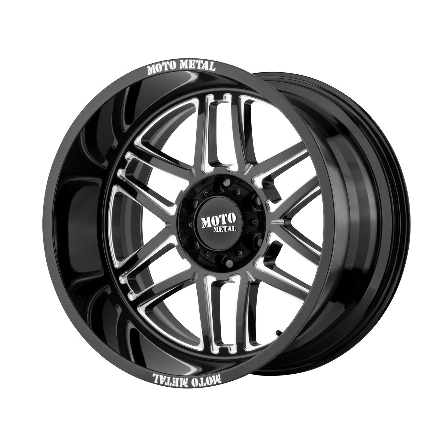 FOLSOM 22x10 8x180.00 GLOSS BLACK MILLED (-18 mm) - Tires and Engine Performance