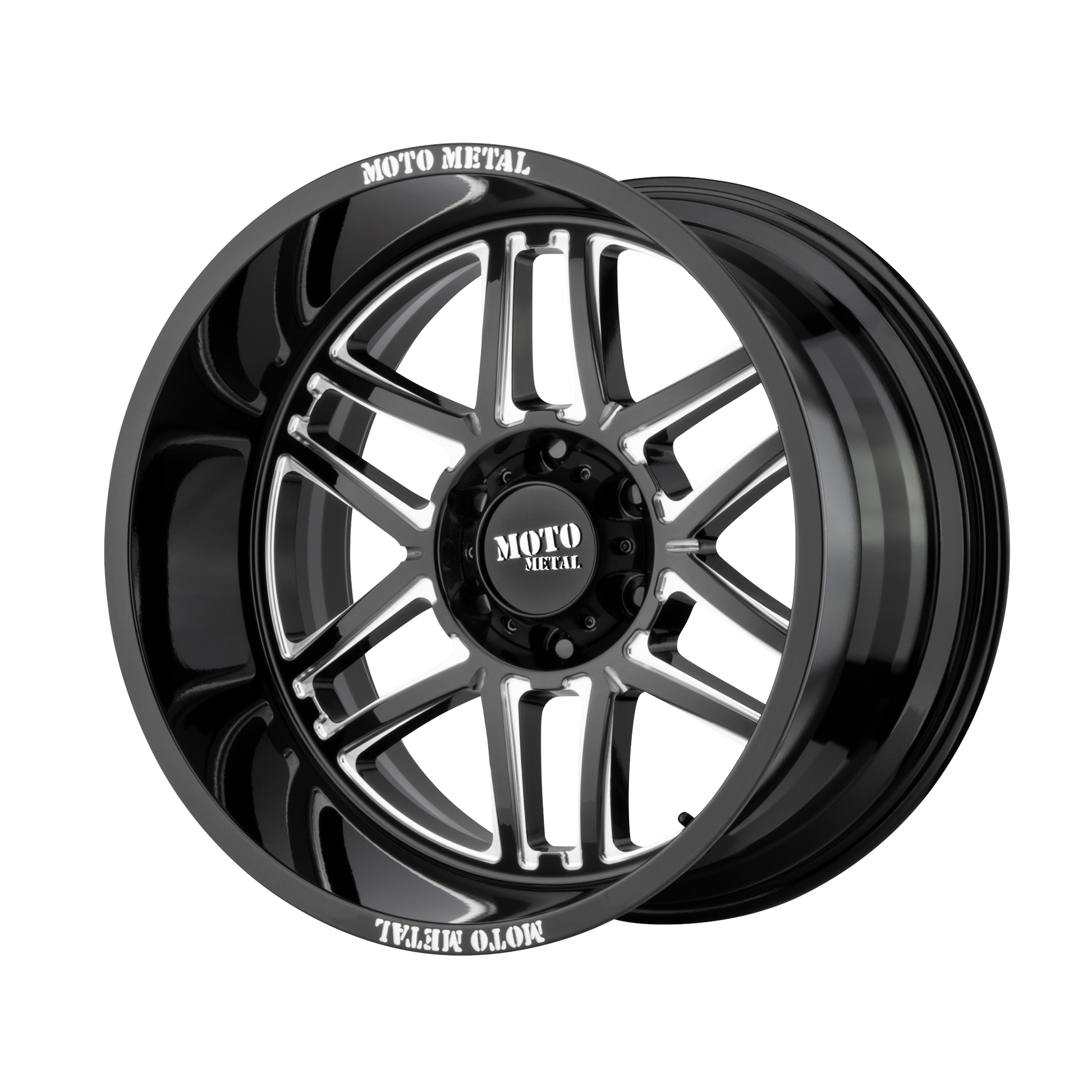 FOLSOM 22x10 5x127.00 GLOSS BLACK MILLED (-18 mm) - Tires and Engine Performance