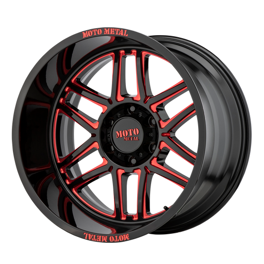 FOLSOM 20x10 6x135.00 GLOSS BLACK MILLED W/ RED TINT (-18 mm) - Tires and Engine Performance