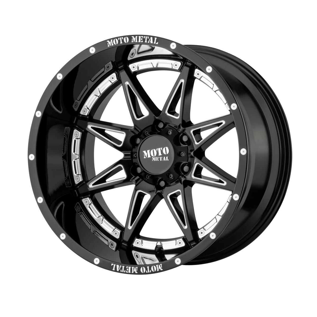 HYDRA 17x9 8x165.10 GLOSS BLACK MILLED (-12 mm) - Tires and Engine Performance