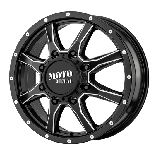 MO995 20x8.25 8x200.00 SATIN BLACK MILLED - FRONT (127 mm) - Tires and Engine Performance