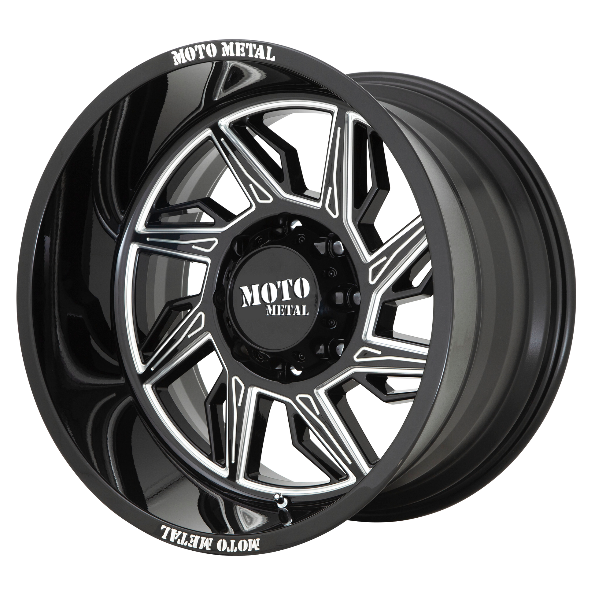 HURRICANE 20x10 5x127.00 GLOSS BLACK MILLED - RIGHT DIRECTIONAL (-18 mm) - Tires and Engine Performance