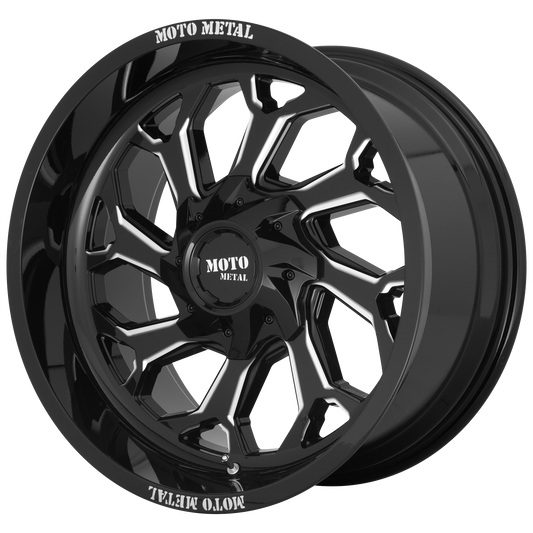 MO999 20x10 6x135.00/6x139.70 GLOSS BLACK MILLED (-18 mm) - Tires and Engine Performance