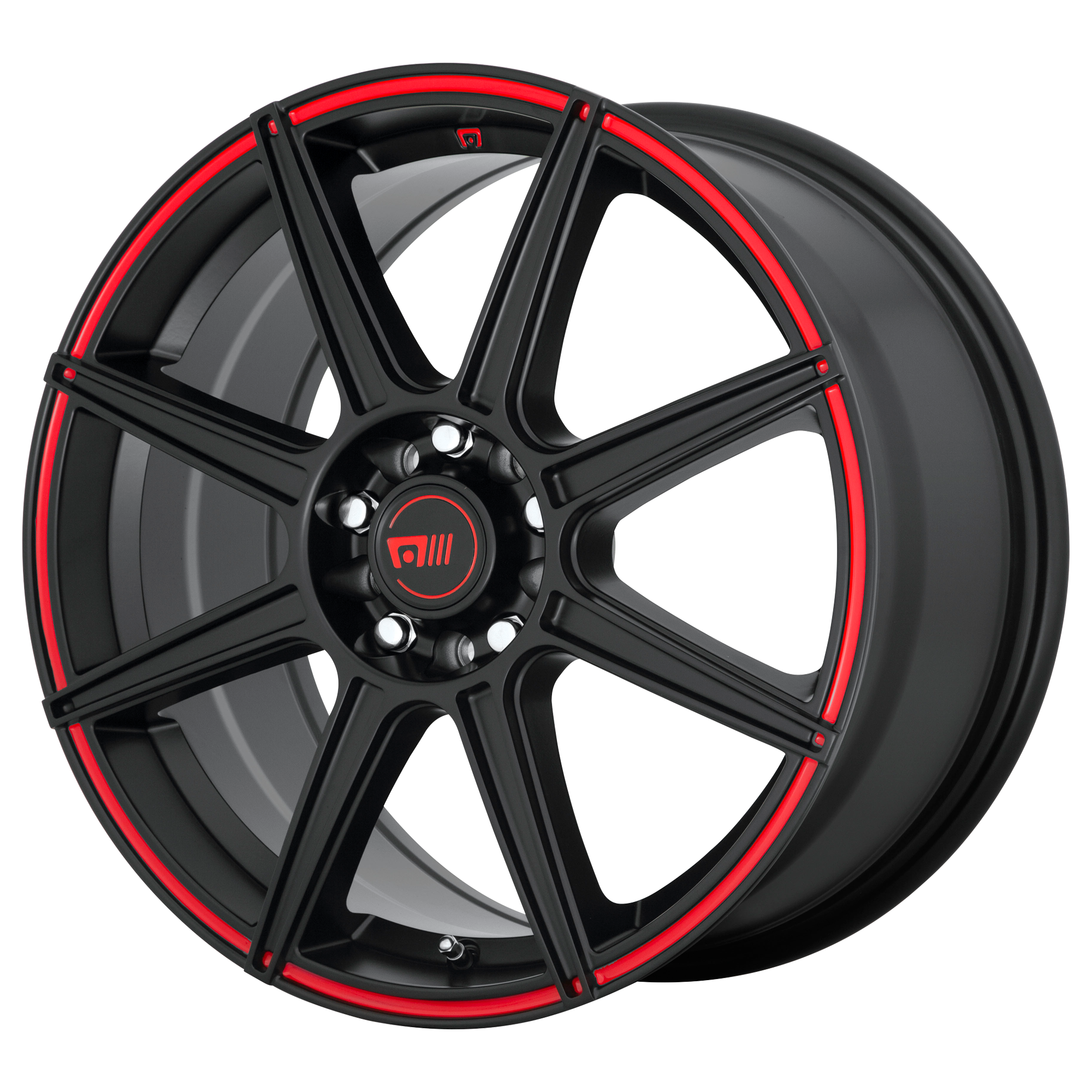 CS8 18x8 5x114.30/5x120.00 SATIN BLACK W/ RED STRIPE (45 mm) - Tires and Engine Performance