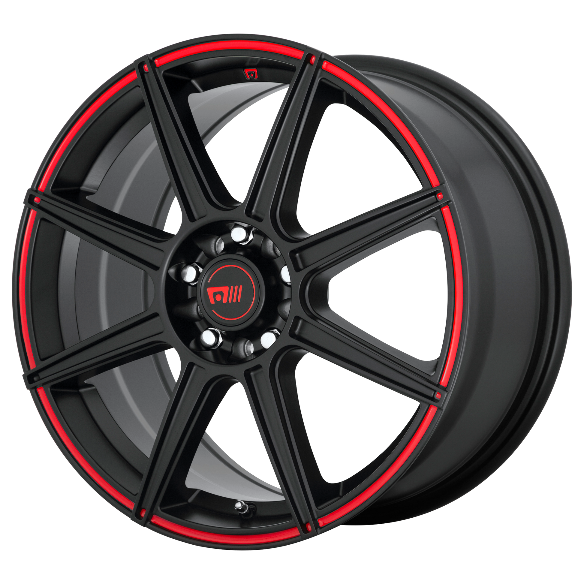 CS8 17x7 4x100.00/4x114.30 SATIN BLACK W/ RED STRIPE (40 mm) - Tires and Engine Performance