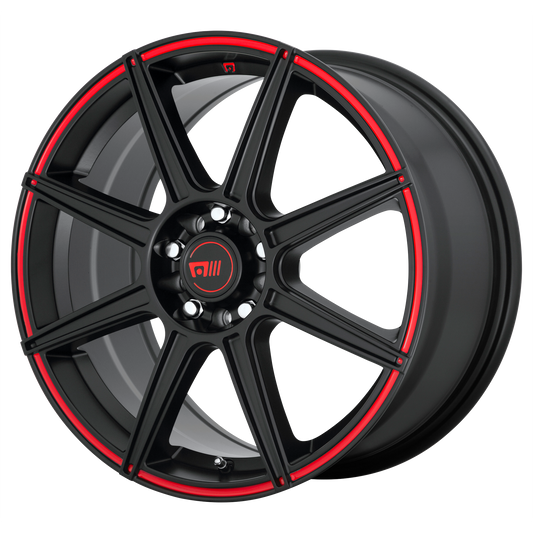 CS8 17x7 5x112.00/5x114.30 SATIN BLACK W/ RED STRIPE (40 mm) - Tires and Engine Performance