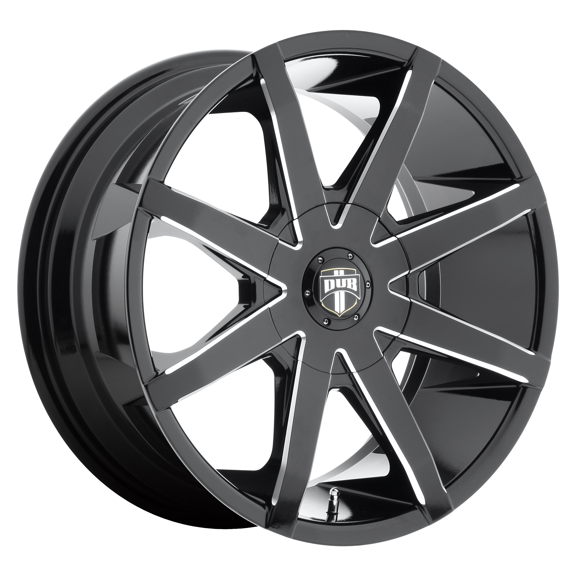 PUSH 24x9.5 6x135.00/6x139.70 GLOSS BLACK MILLED (25 mm) - Tires and Engine Performance