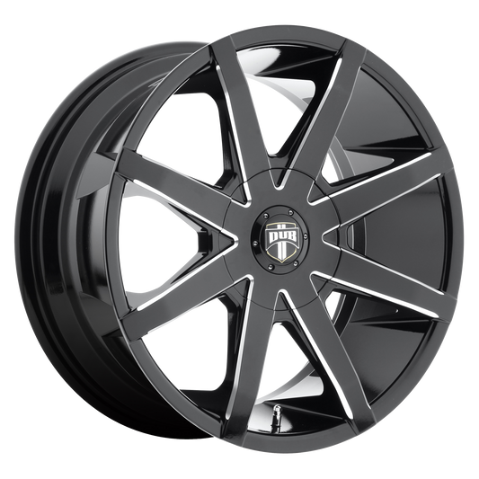 PUSH 24x9.5 6x135.00/6x139.70 GLOSS BLACK MILLED (25 mm) - Tires and Engine Performance