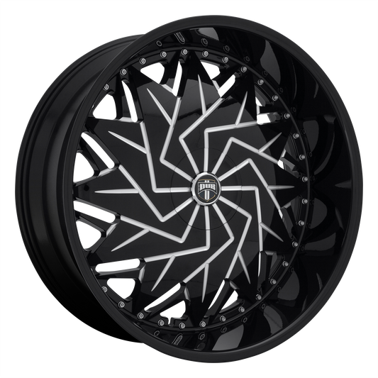 DAZR 26x9 5x115.00/5x120.00 GLOSS BLACK MILLED (15 mm) - Tires and Engine Performance