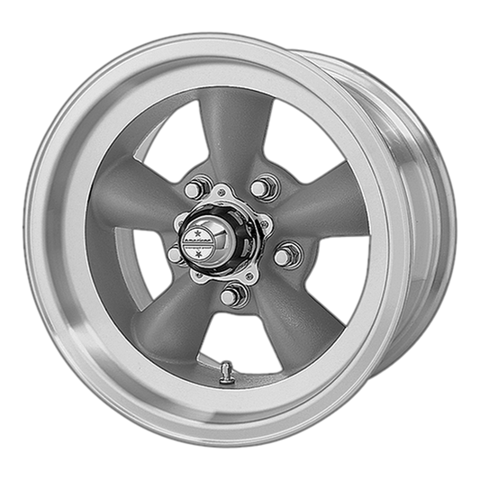 American Racing Vintage VN105 TORQ THRUST D 15X7 -6 5X114.3 TORQ THRUST GRAY MACHINED LIP