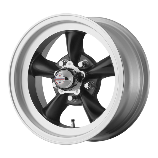 American Racing Vintage VN105 TORQ THRUST D 15X7 -6 5X114.3 SATIN BLACK MACHINED LIP