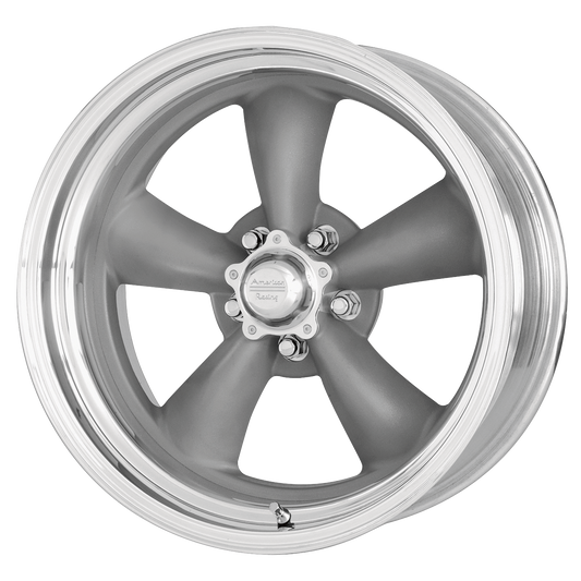 American Racing Vintage VN215 CLASSIC TORQ THRUST II 18X8 0 5X120.65 MAG GRAY MACHINED LIP