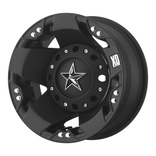 ROCKSTAR 16x6 8x165.10 DUALLY MATTE BLACK REAR (-134 mm) - Tires and Engine Performance
