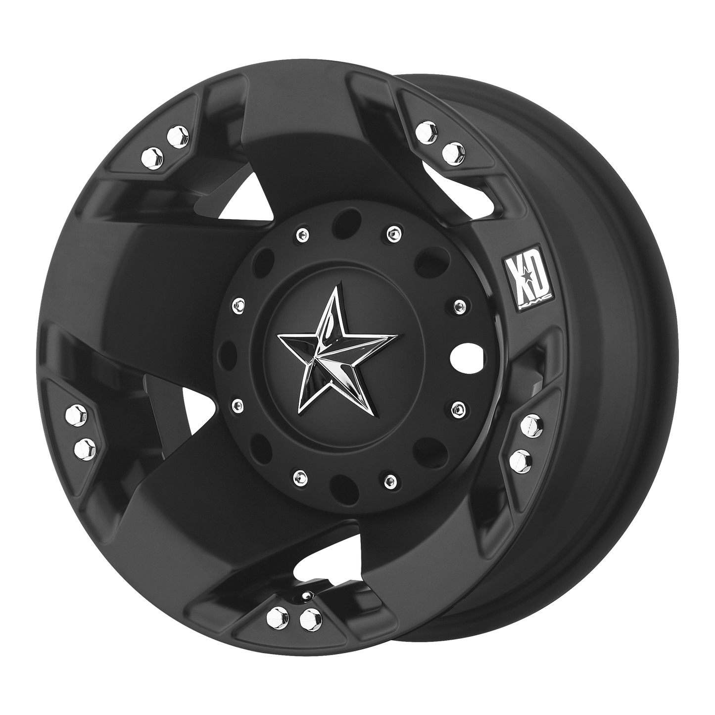 ROCKSTAR 17x6 8x200.00 DUALLY MATTE BLACK REAR (-134 mm) - Tires and Engine Performance