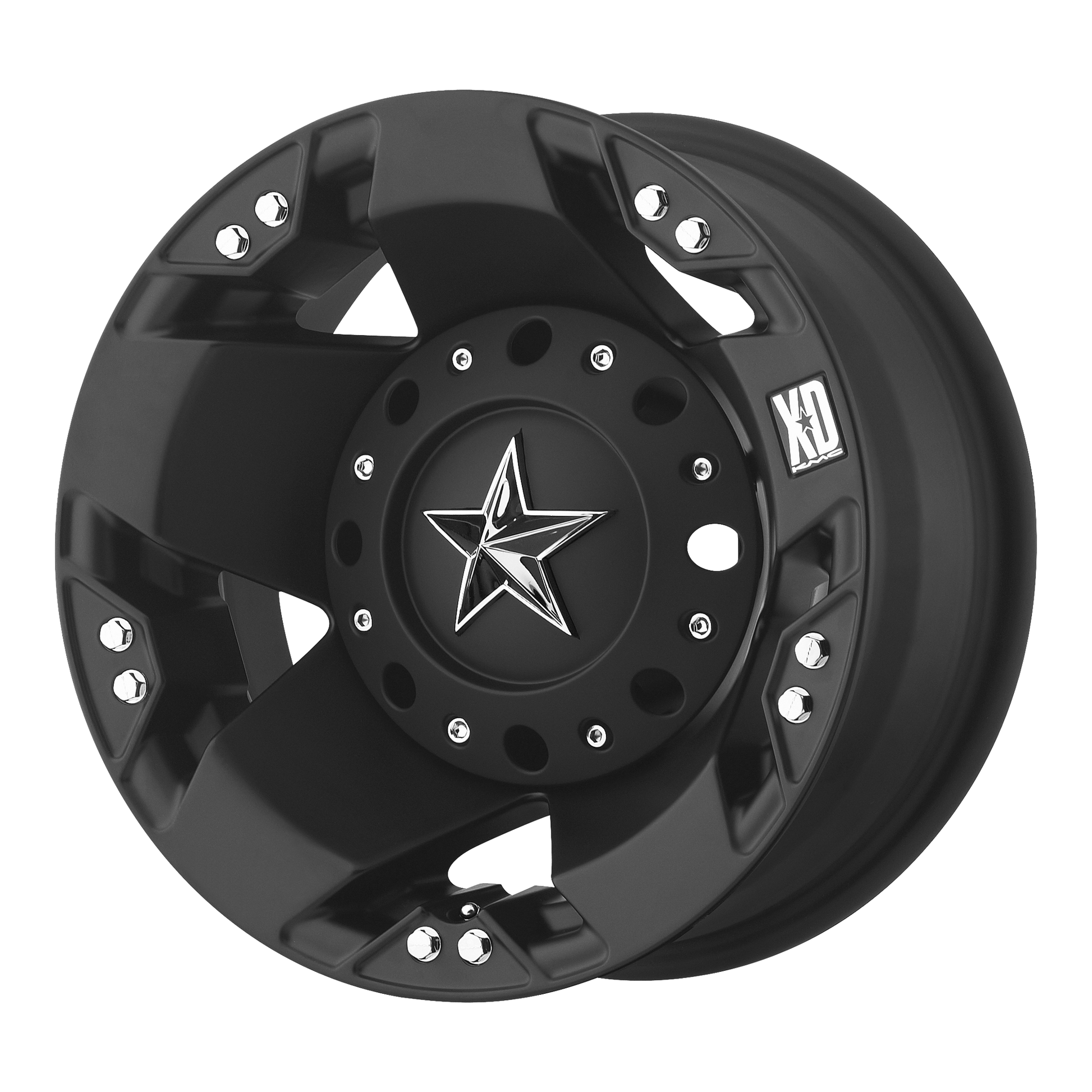 ROCKSTAR 17x6 8x200.00 DUALLY MATTE BLACK REAR (-134 mm) - Tires and Engine Performance