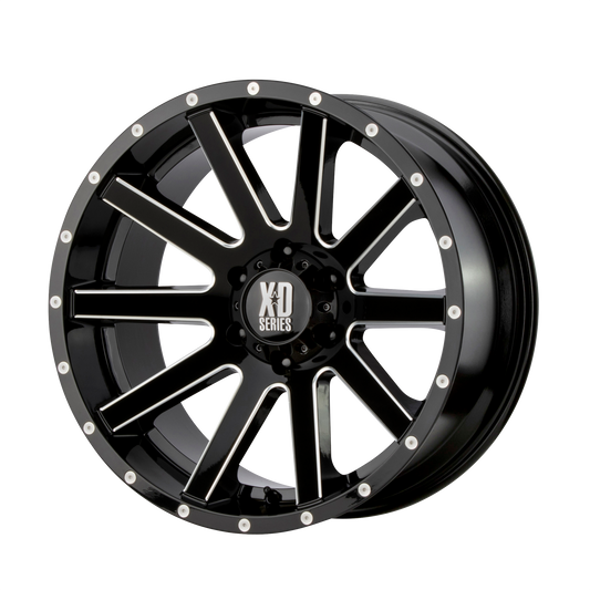 HEIST 16x8 6x114.30 GLOSS BLACK MILLED (10 mm) - Tires and Engine Performance