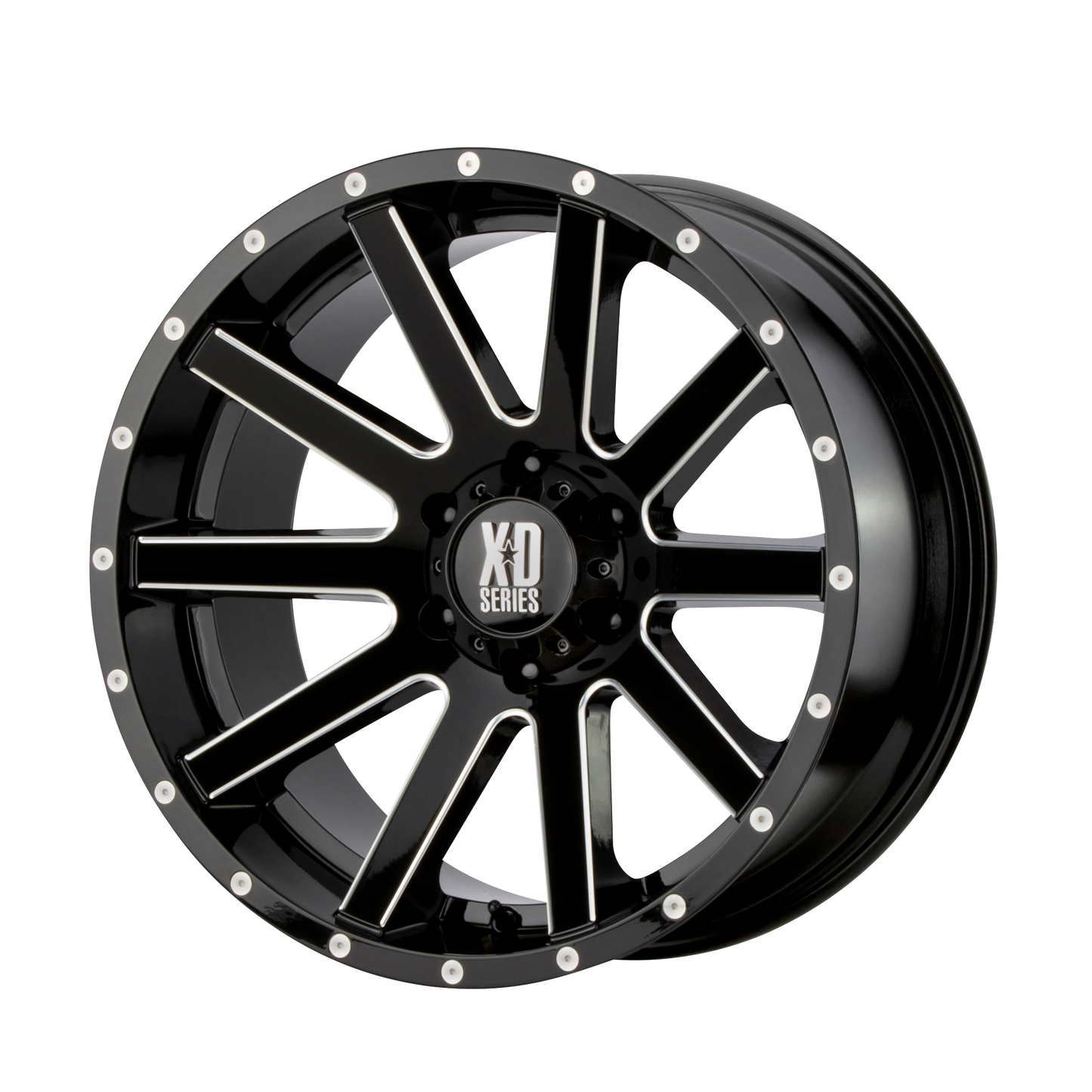 HEIST 20x10 5x127.00 GLOSS BLACK MILLED (-24 mm) - Tires and Engine Performance