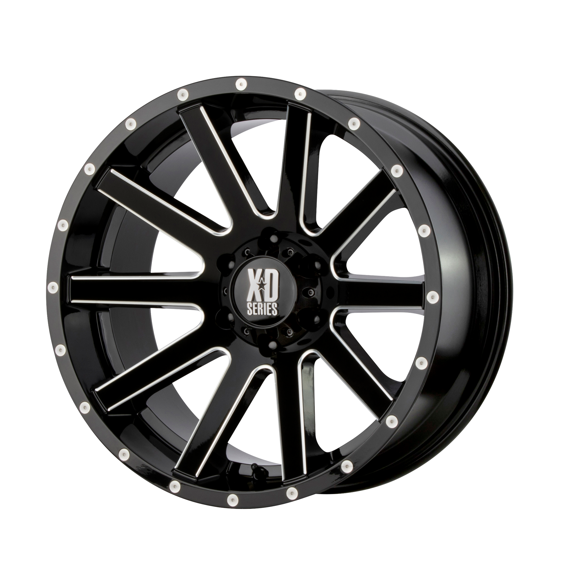 HEIST 20x10 5x127.00 GLOSS BLACK MILLED (-24 mm) - Tires and Engine Performance