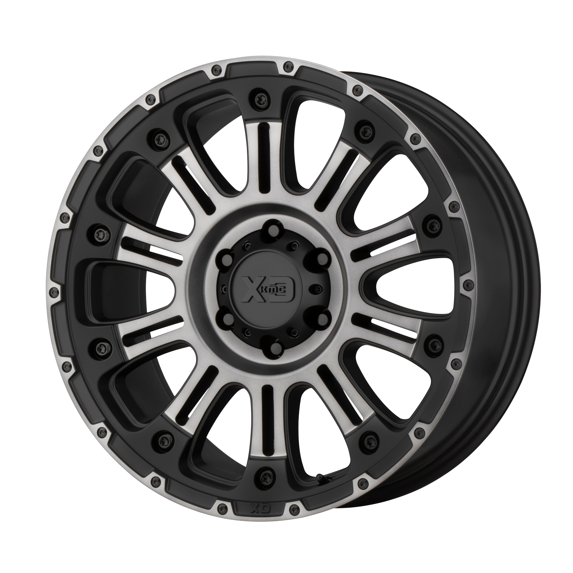 HOSS II 20x12 8x165.10 SATIN BLACK MACH W/ GRAY TINT (-44 mm) - Tires and Engine Performance