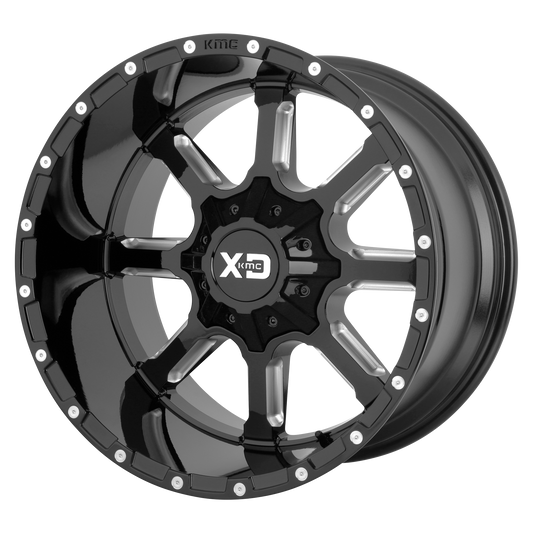 MAMMOTH 20x9 5x127.00/5x139.70 GLOSS BLACK MILLED (18 mm) - Tires and Engine Performance