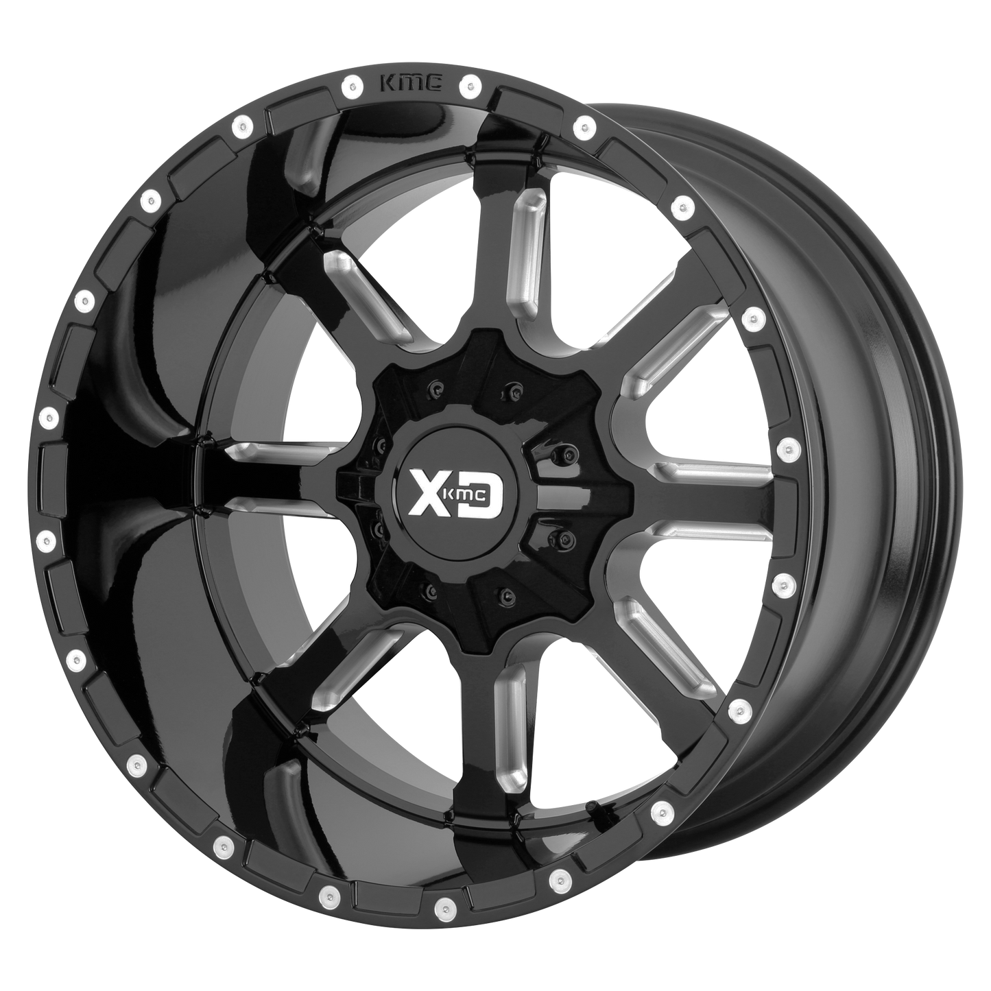 MAMMOTH 20x12 8x170.00 GLOSS BLACK MILLED (-44 mm) - Tires and Engine Performance