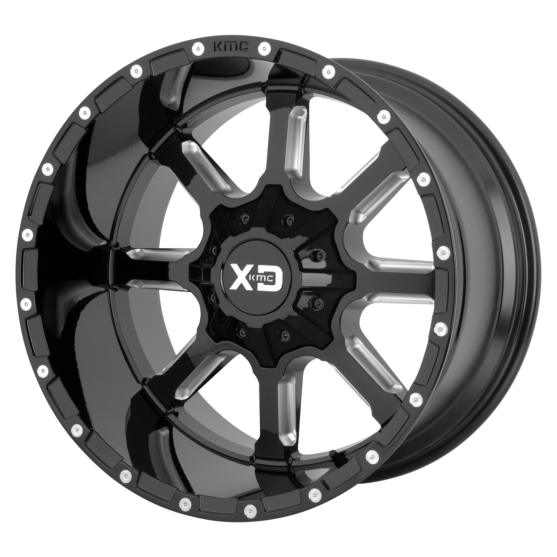 MAMMOTH 22x10 8x170.00 GLOSS BLACK MILLED (12 mm) - Tires and Engine Performance