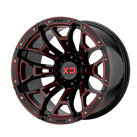 BONEYARD 20x10 6x135.00 GLOSS BLACK MILLED W/ RED TINT (-18 mm) - Tires and Engine Performance