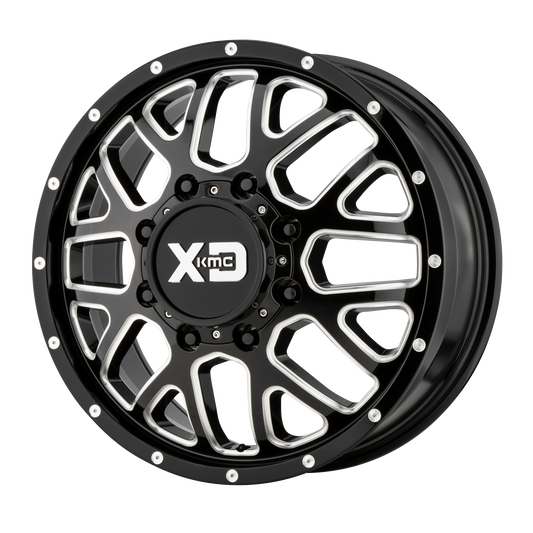GRENADE DUALLY 17x6.5 8x165.10 GLOSS BLACK MILLED - FRONT (111 mm) - Tires and Engine Performance