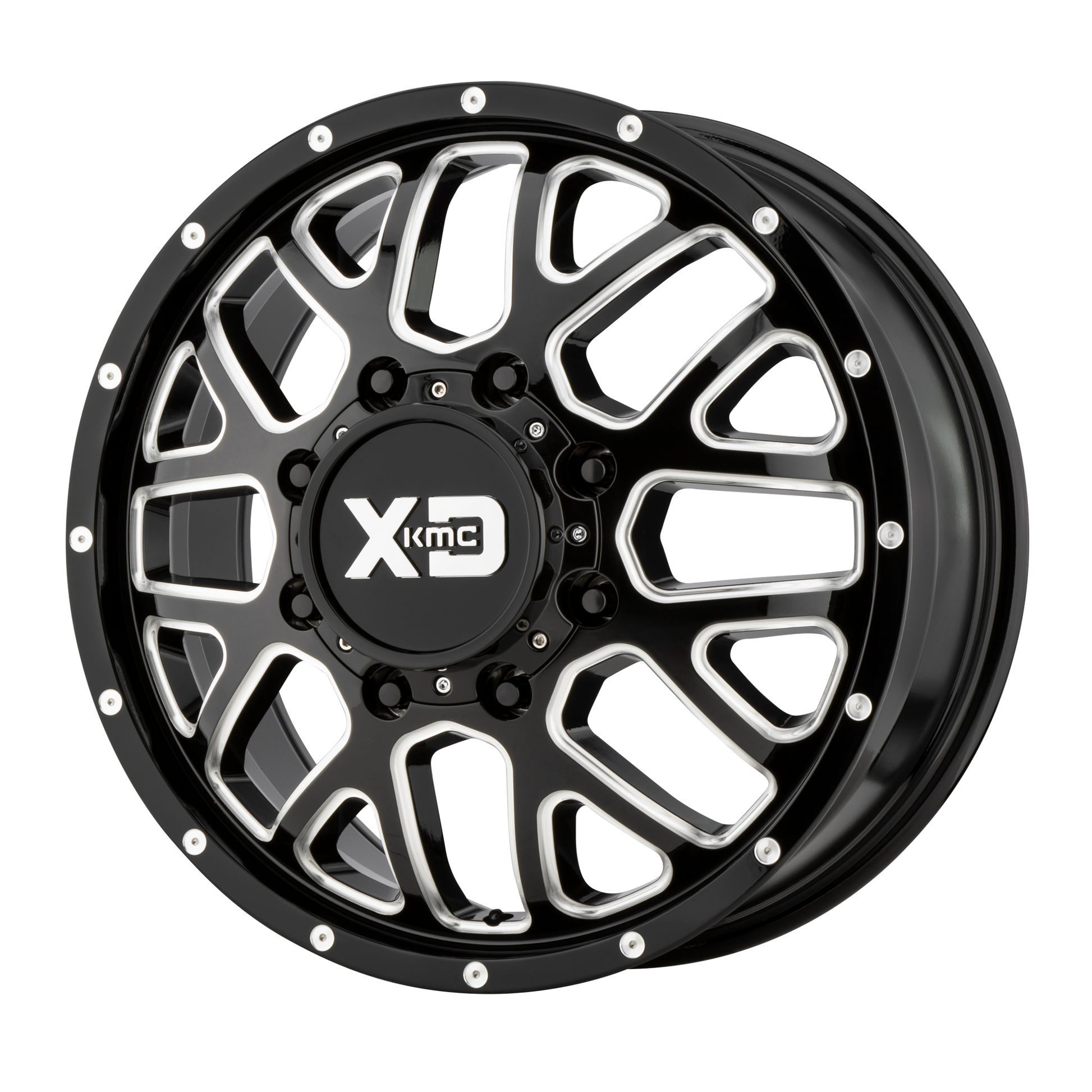 GRENADE DUALLY 20x8.25 8x210.00 GLOSS BLACK MILLED - FRONT (127 mm) - Tires and Engine Performance
