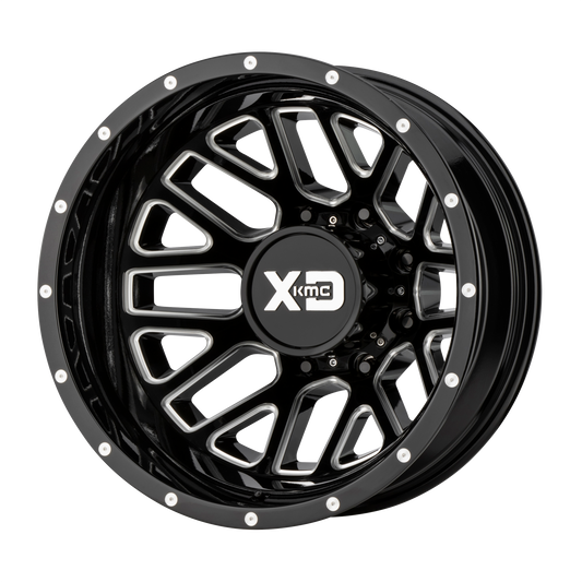 GRENADE DUALLY 20x8.25 8x165.10 GLOSS BLACK MILLED - REAR (-198 mm) - Tires and Engine Performance