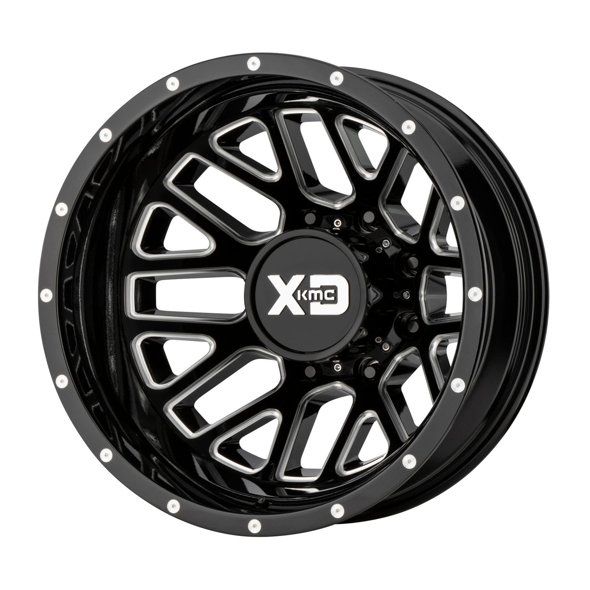 GRENADE DUALLY 20x8.25 8x210.00 GLOSS BLACK MILLED - REAR (-198 mm) - Tires and Engine Performance
