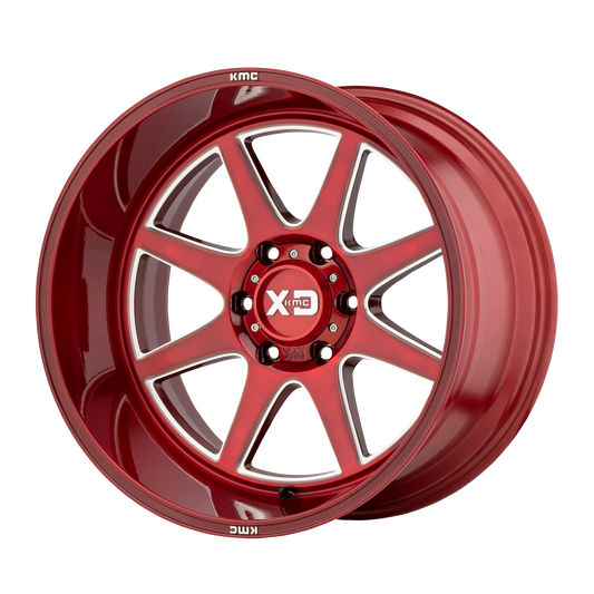 PIKE 22x10 8x180.00 BRUSHED RED W/ MILLED ACCENTS (-18 mm) - Tires and Engine Performance