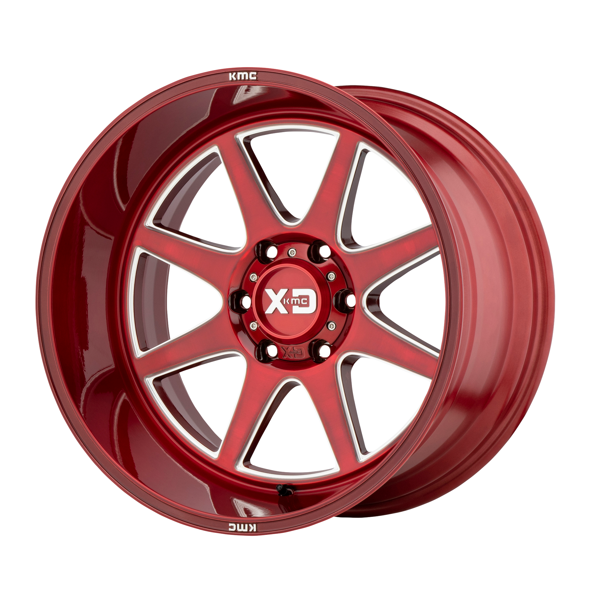 PIKE 20x10 5x127.00 BRUSHED RED W/ MILLED ACCENTS (-18 mm) - Tires and Engine Performance