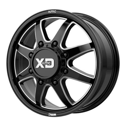 XD845 20x8.25 8x200.00 GLOSS BLACK MILLED - FRONT (105 mm) - Tires and Engine Performance
