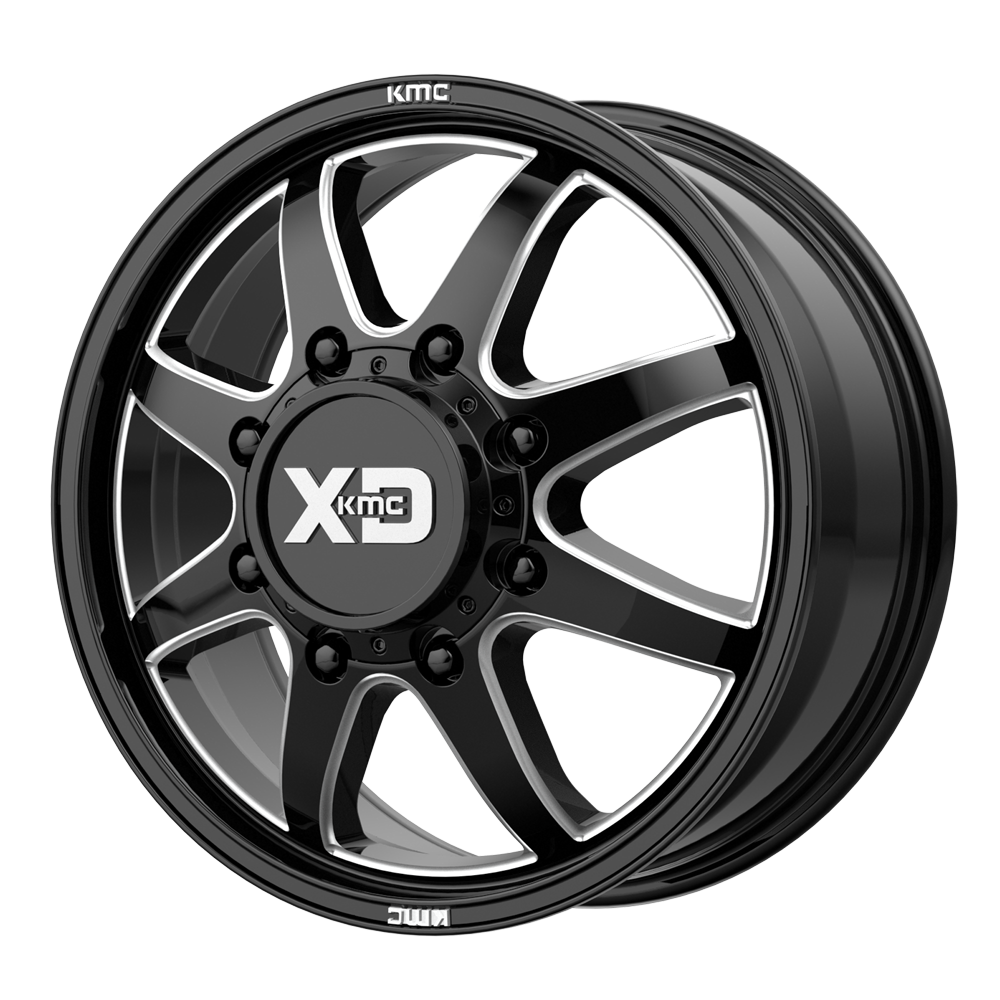XD845 20x8.25 8x165.10 GLOSS BLACK MILLED - FRONT (105 mm) - Tires and Engine Performance