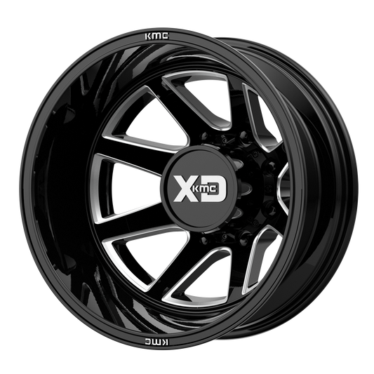 XD845 20x8.25 8x165.10 GLOSS BLACK MILLED - REAR (-195 mm) - Tires and Engine Performance