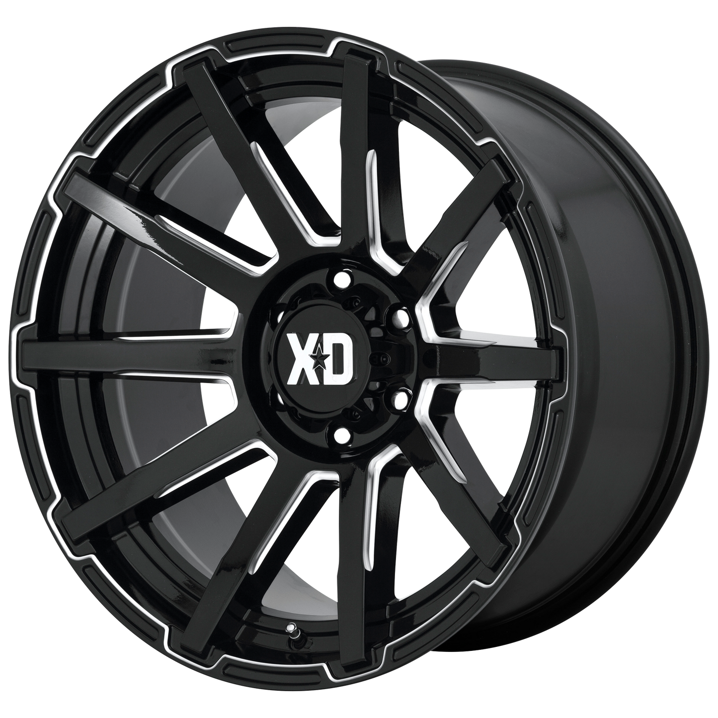 OUTBREAK 22x10 8x180.00 GLOSS BLACK MILLED (12 mm) - Tires and Engine Performance