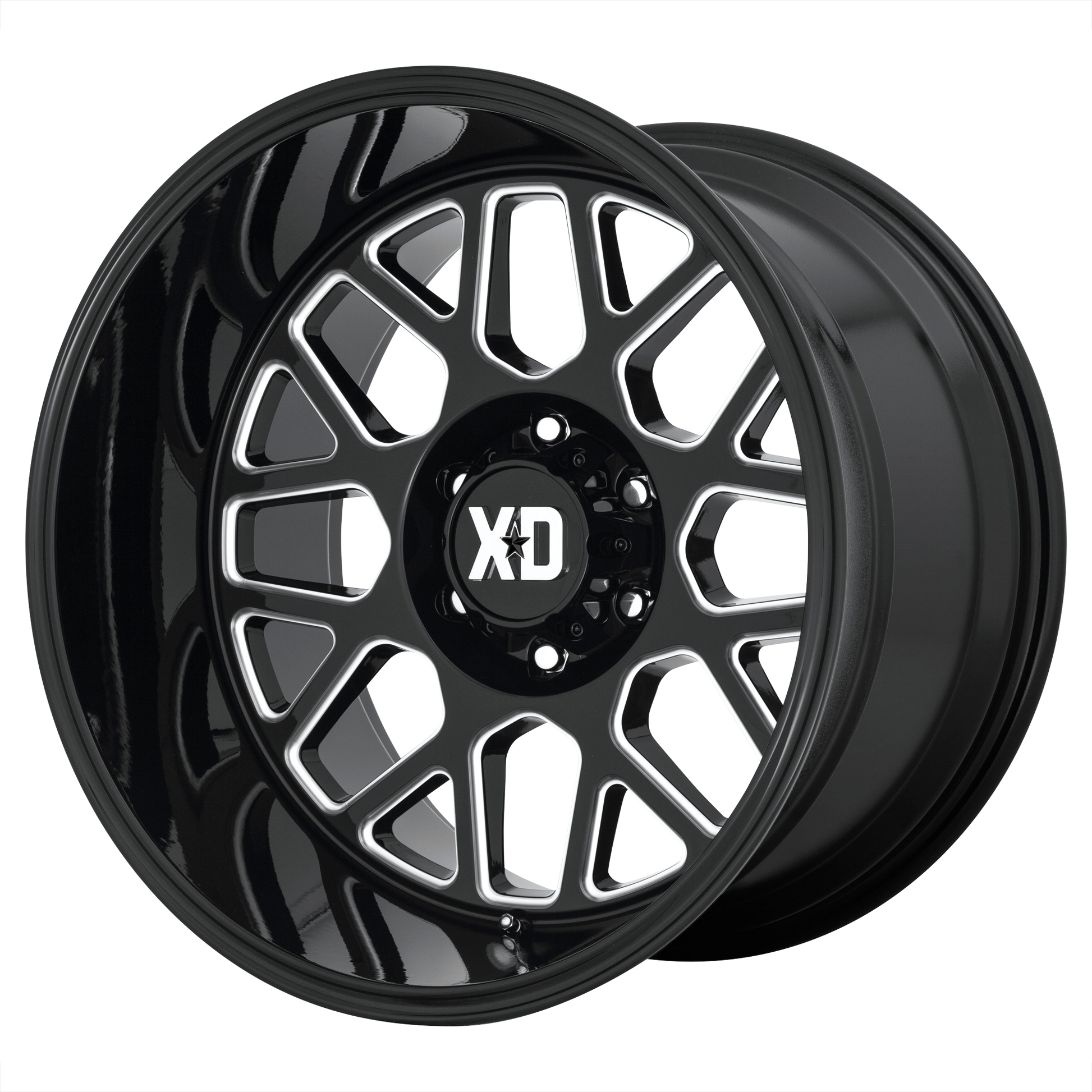 GRENADE 2 22x12 8x165.10 GLOSS BLACK MILLED (-44 mm) - Tires and Engine Performance