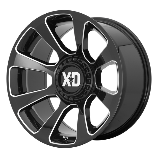 REACTOR 20x9 5x127.00/5x139.70 GLOSS BLACK MILLED (18 mm) - Tires and Engine Performance