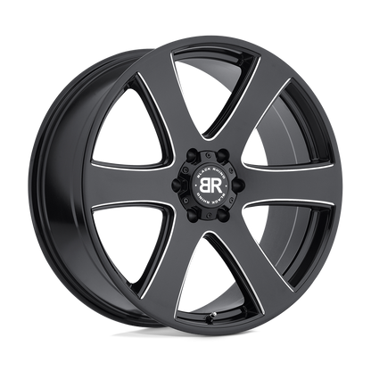 Black Rhino HAKA 22X9.5 30 6X135/6X135 GLOSS BLACK W/ MILLED SPOKES