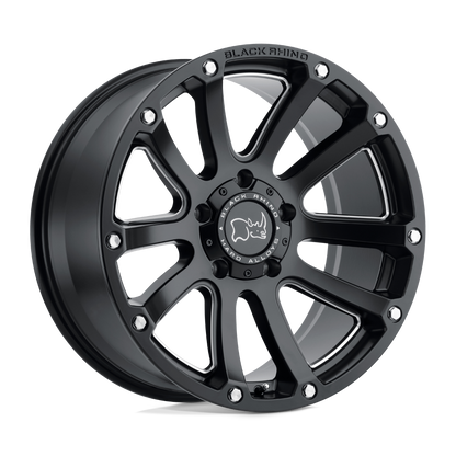 Black Rhino HIGHLAND 17X9.5 12 6X135/6X135 MATTE BLACK W/ MILLED SPOKES