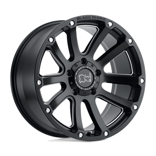 Black Rhino HIGHLAND 18X9.5 12 6X135/6X135 MATTE BLACK W/ MILLED SPOKES