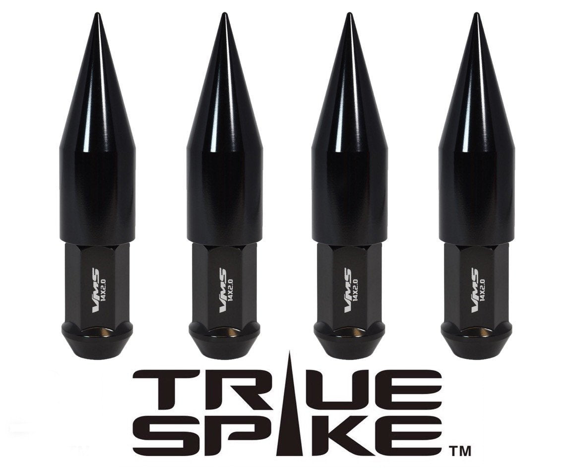 TRUE SPIKE Lug Nut Cap Aluminum -Spike 2 25mm Width 73mm Height Tip (4pc Set) LGC025 - Tires and Engine Performance