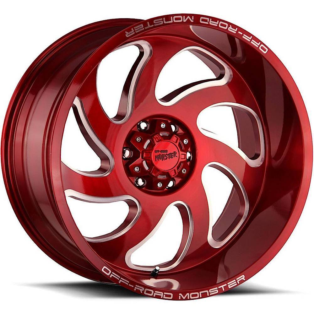 Off-Road Monster M07 20x10 -19 6x139.7 (6x5.5) Candy Red Milled - Tires and Engine Performance