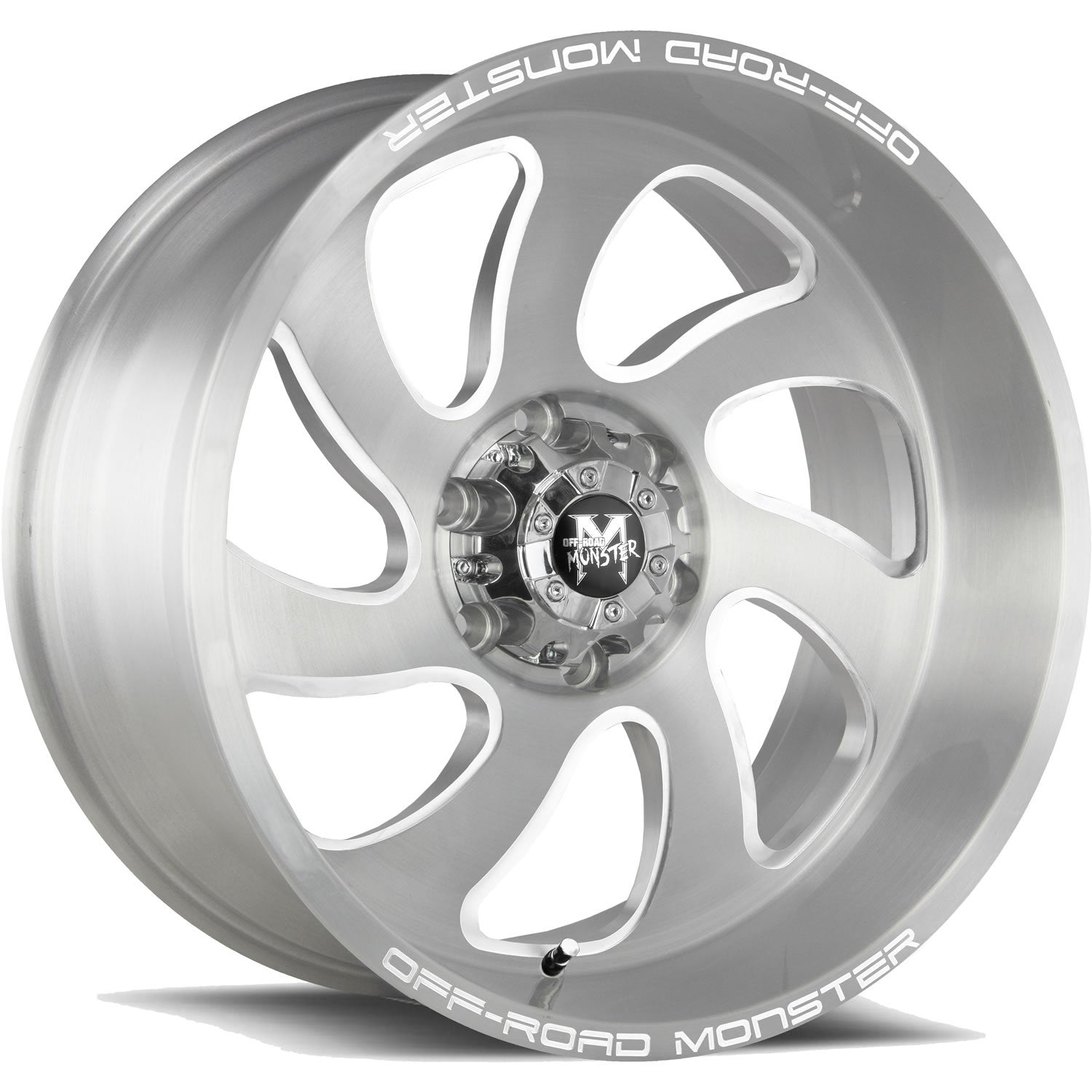 Off-Road Monster M07 22x12 -44 6x139.7 (6x5.5) Brushed Face Silver - Tires and Engine Performance
