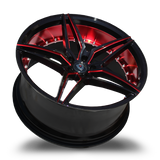 Marquee M3259 Front 20x9 ET 33 Back 20x10.5 ET 38 5x120 Gloss Black Red Milled/Red Inner