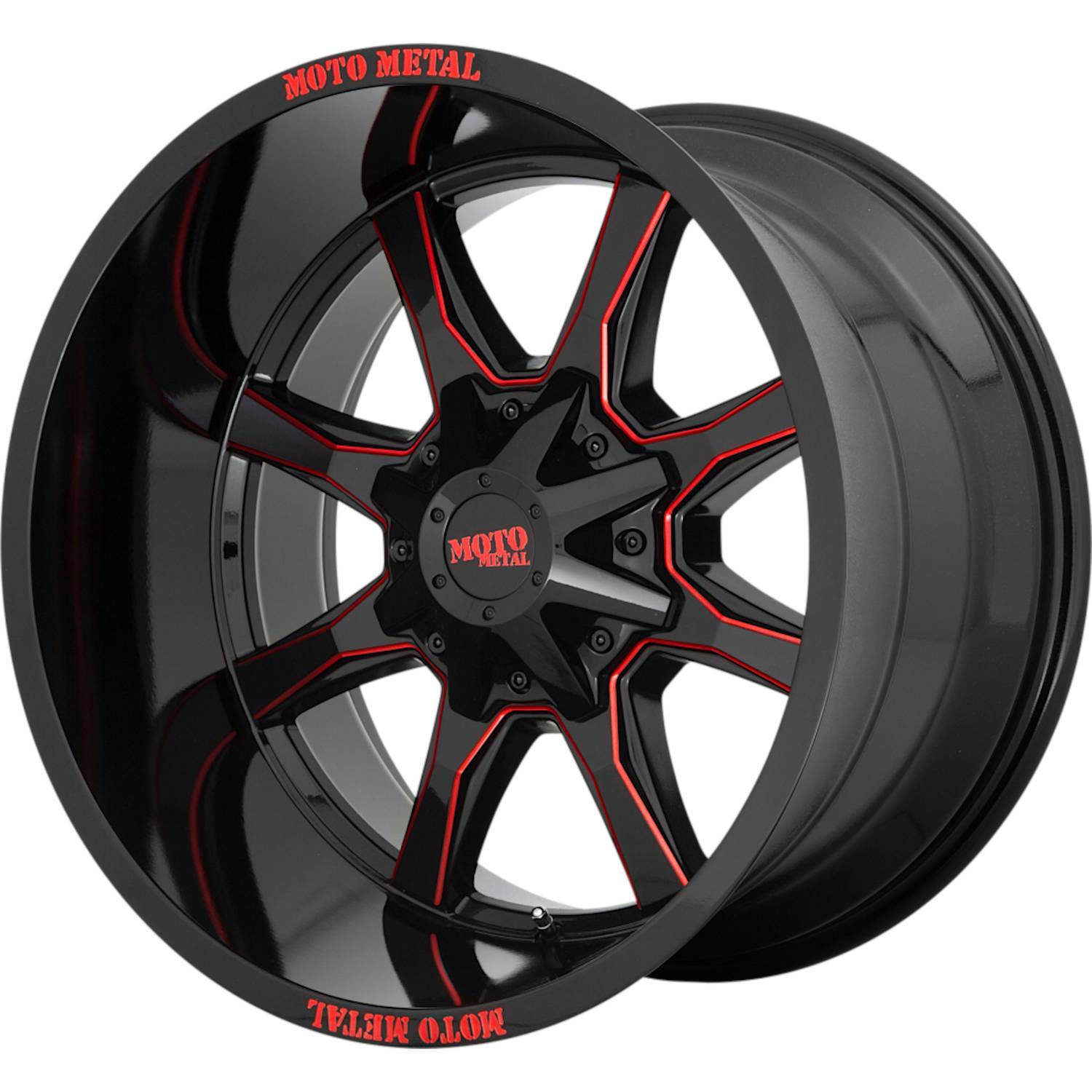 Moto Metal MO970 20x10 -18 6x135/6x139.7 (6x5.5) Black with Milled Red - Tires and Engine Performance