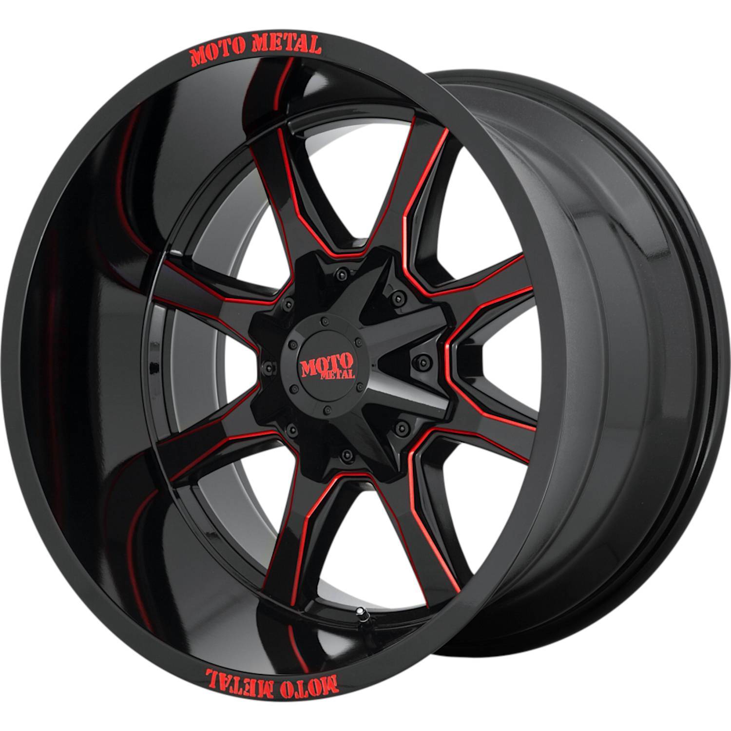 Moto Metal MO970 20x9 0 Custom Black with Milled Red - Tires and Engine Performance